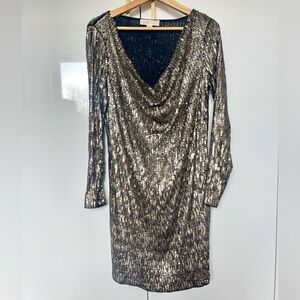 Michael Kors gold sequins dress Medium